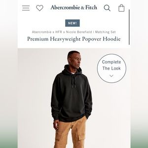 NWT Abercrombie x HFR x Nicole Benefield Premium Heavyweight Popover Hoodie